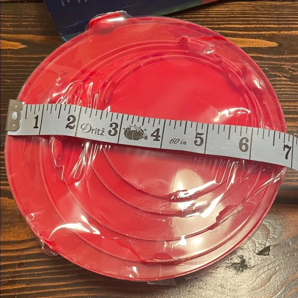Stackable 5 PCS Glass Bowl Set with Red Lids Never Opened Boxed